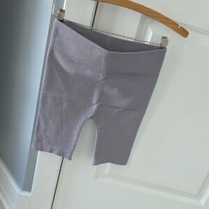 Nikibiki Light Gray Ribbed Fabric Biker Shorts